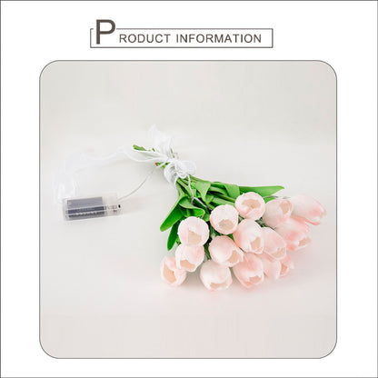 LED Tulip Bridal Bouquet With Lighting Chain - GHAVASTORE
