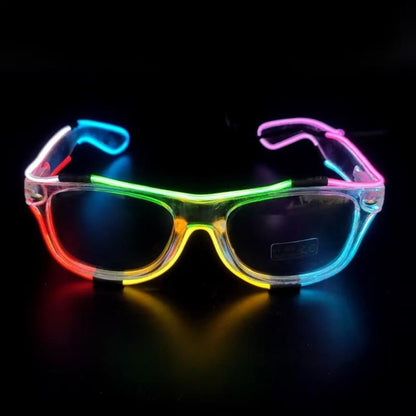 Glow in the Dark Multi-Color LED EL Wire Light-Up Glasses - GHAVASTORE