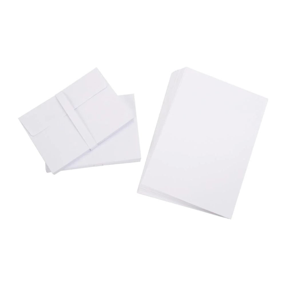 Darice A7 Cards & Envelopes 50 Sets Ensemble - White - GHAVASTORE