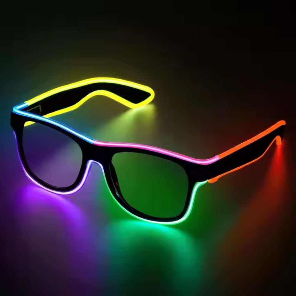 Glow in the Dark Multi-Color LED EL Wire Light-Up Glasses - GHAVASTORE