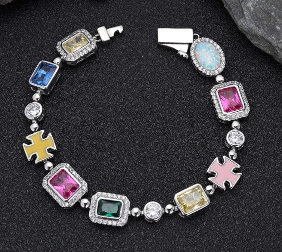 Gold-Plated Hip-Hop Gemstone Necklace - GHAVASTORE