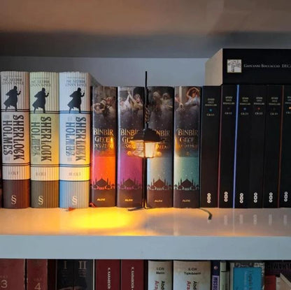 T Library Bookshelf Lighting Lantern Metal Craftwork - GHAVASTORE