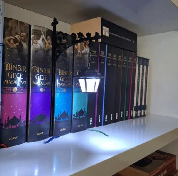 T Library Bookshelf Lighting Lantern Metal Craftwork - GHAVASTORE