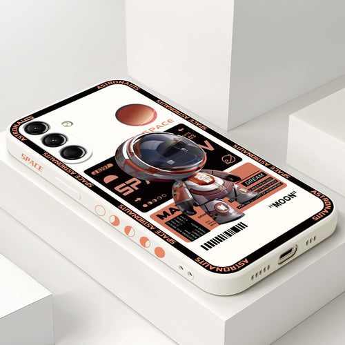 Gencyfu for Samsung Galaxy S24 Case Astronaut Pattern Slim Liquid Silicone Anti Slip for S24 Phone Case 6.2 inch Space White - GHAVASTORE