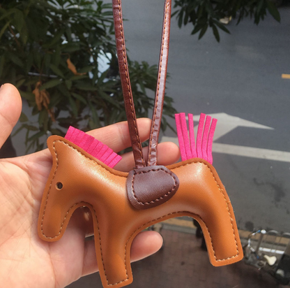 Handmade Leather Pony Keychain And Bag Charm - GHAVASTORE