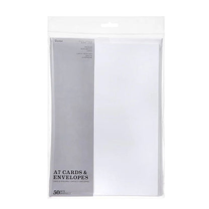 Darice A7 Cards & Envelopes 50 Sets Ensemble - White - GHAVASTORE