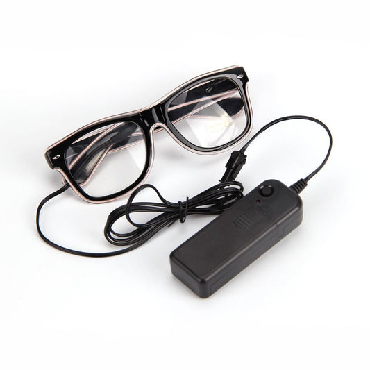 Glow in the Dark Multi-Color LED EL Wire Light-Up Glasses - GHAVASTORE