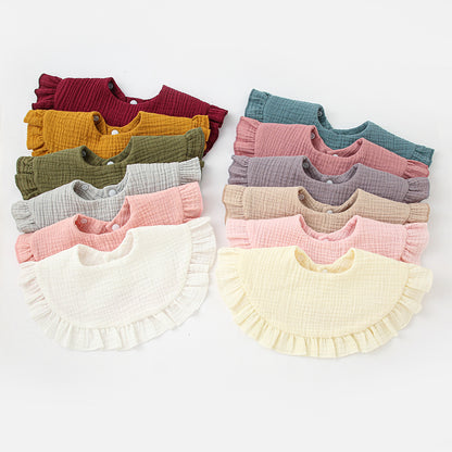 Soft Cotton Ruffle Bib For Infants And Toddlers - GHAVASTORE