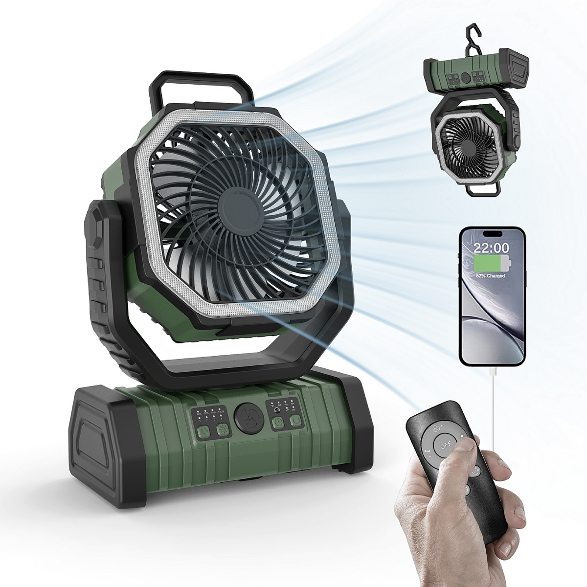 Outdoor Household Power Bank LED Light Camping Fan - GHAVASTORE