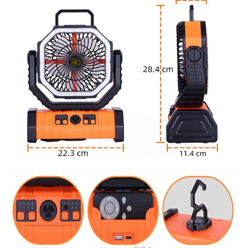 Outdoor Household Power Bank LED Light Camping Fan - GHAVASTORE