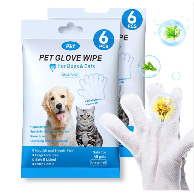 Pet Cleaning Gloves & Wipes - GHAVASTORE